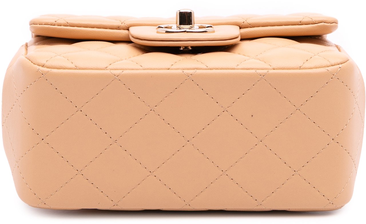 Chanel Mini Square Classic Lambskin Single Flap Bruin