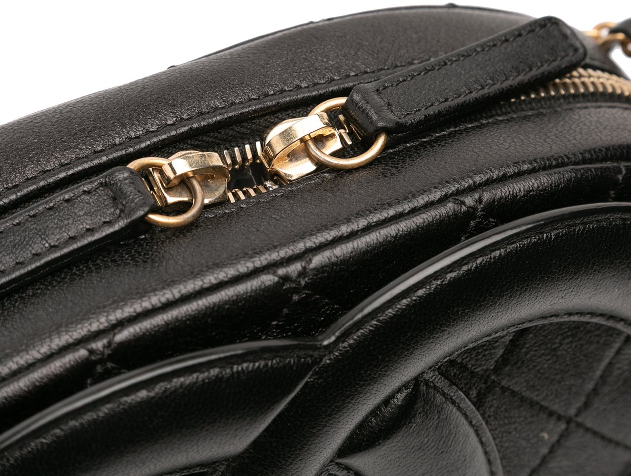 Chanel CC Quilted Lambskin Coco Midnight Camera Bag Zwart