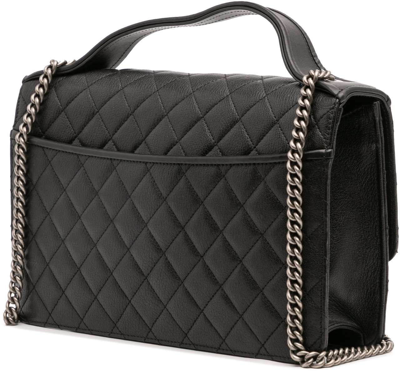 Chanel Medium Quilted Goatskin CC University Flap Zwart