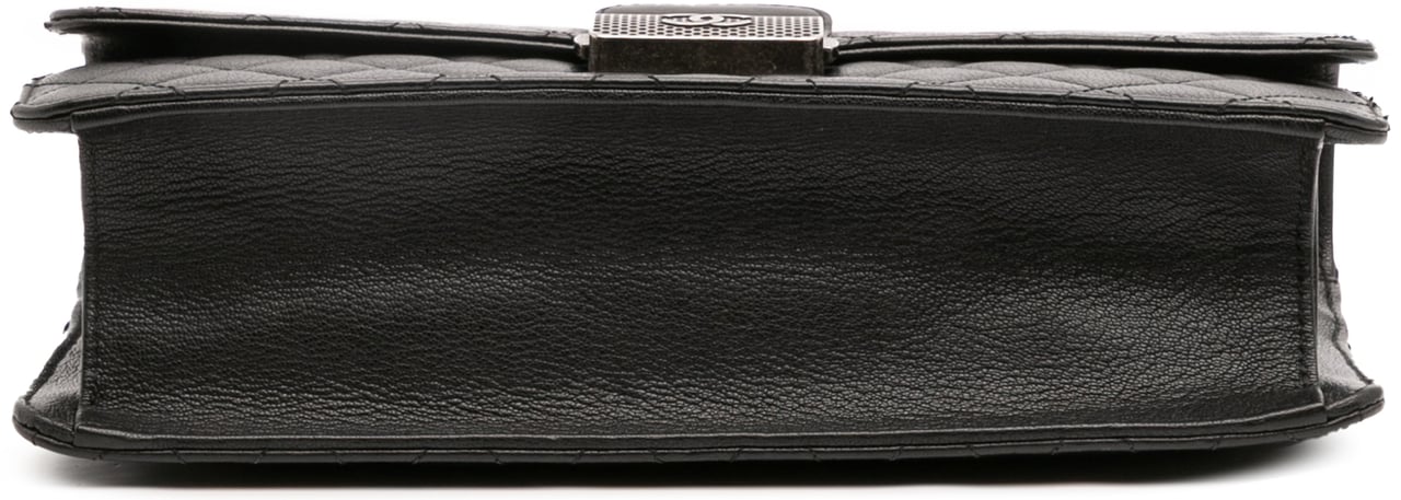 Chanel Medium Quilted Goatskin CC University Flap Zwart