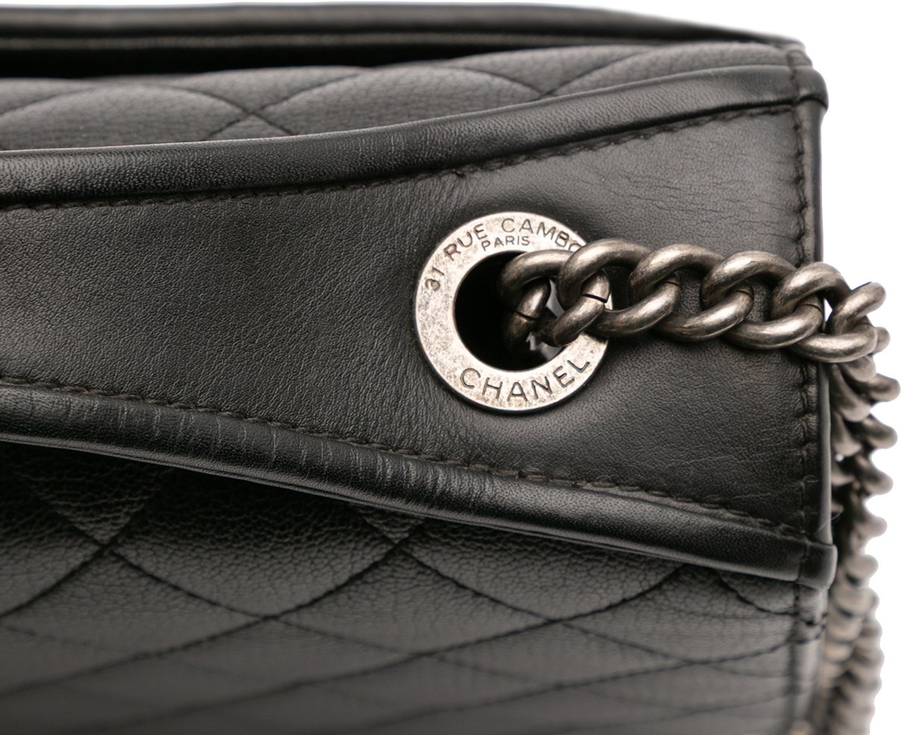 Chanel Medium Quilted Goatskin CC University Flap Zwart