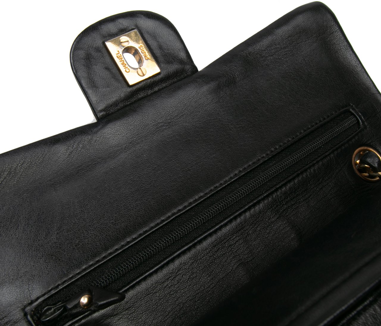 Chanel Small Classic Lambskin Double Flap Zwart