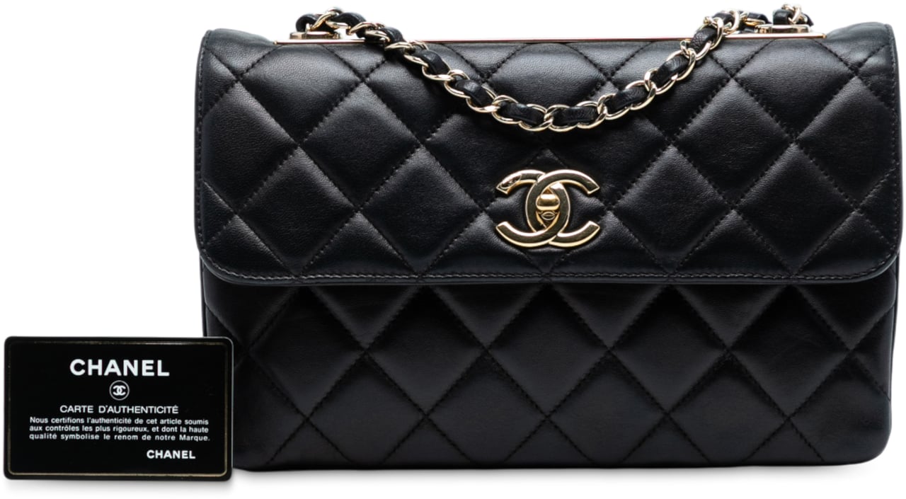 Chanel Medium Quilted Lambskin Trendy CC Flap Zwart