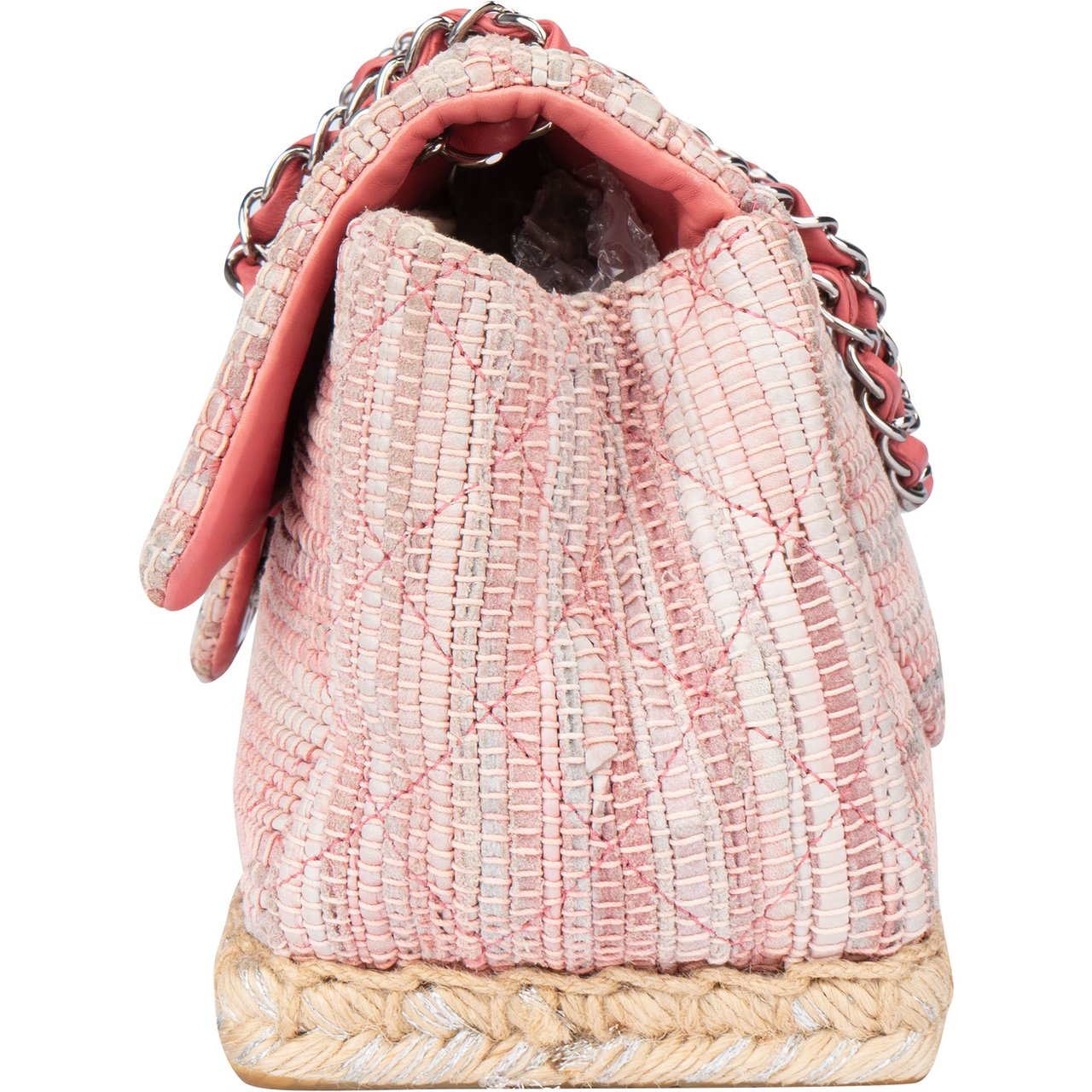 Chanel Chanel Quilted Tweed Palladium Espadrille Single Flap Crossbody Bag Divers