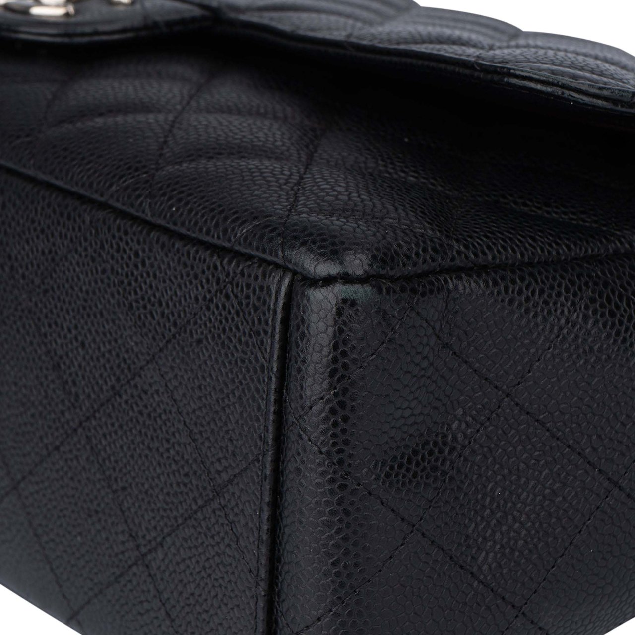 Chanel Chanel Quilted Caviar Leather Palladium Maxi Double Flap Crossbody Bag Divers