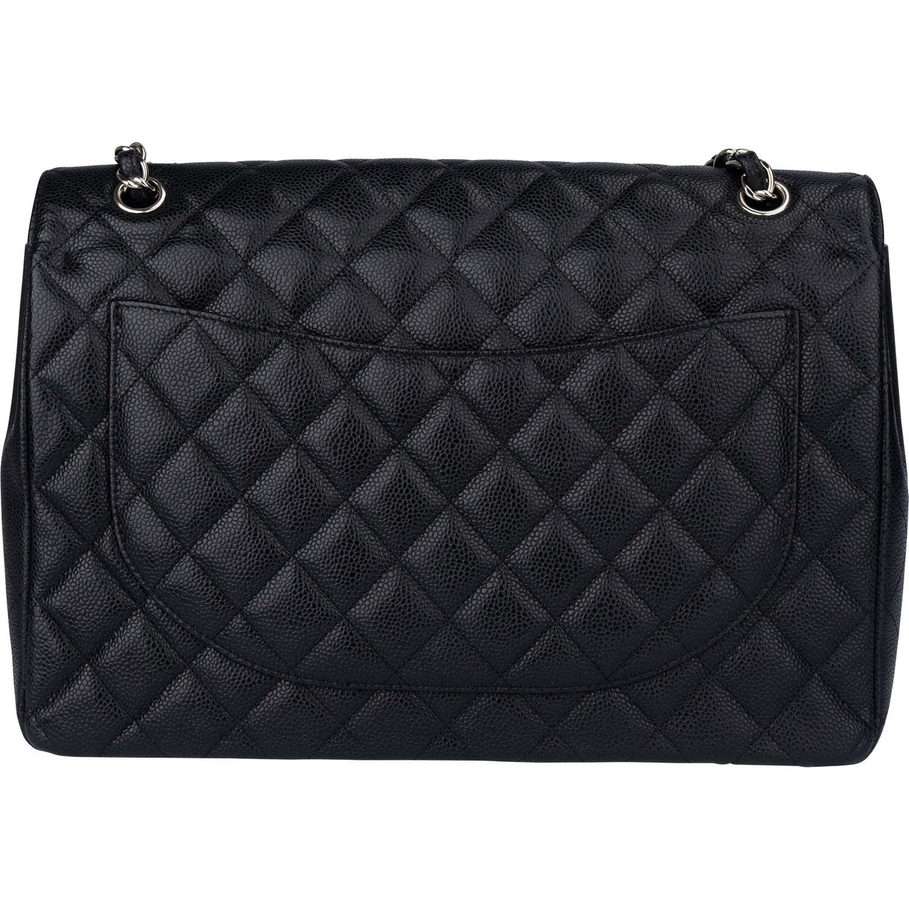 Chanel Chanel Quilted Caviar Leather Palladium Maxi Double Flap Crossbody Bag Divers