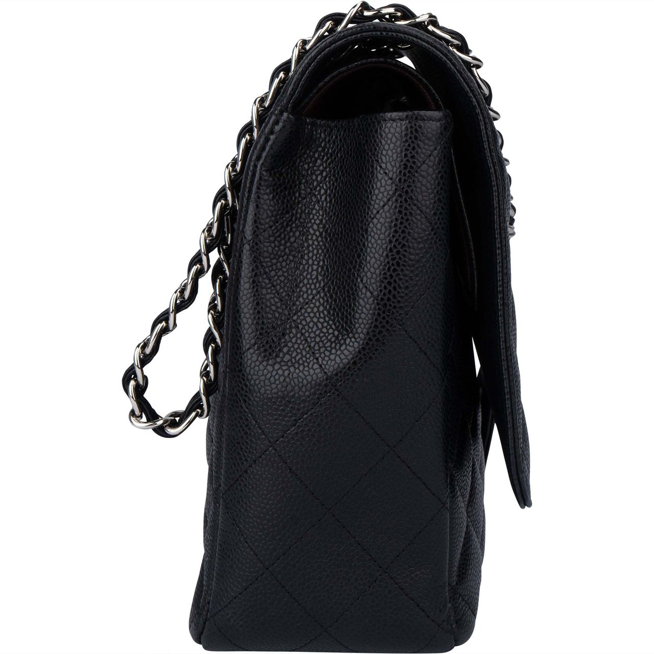 Chanel Chanel Quilted Caviar Leather Palladium Maxi Double Flap Crossbody Bag Divers