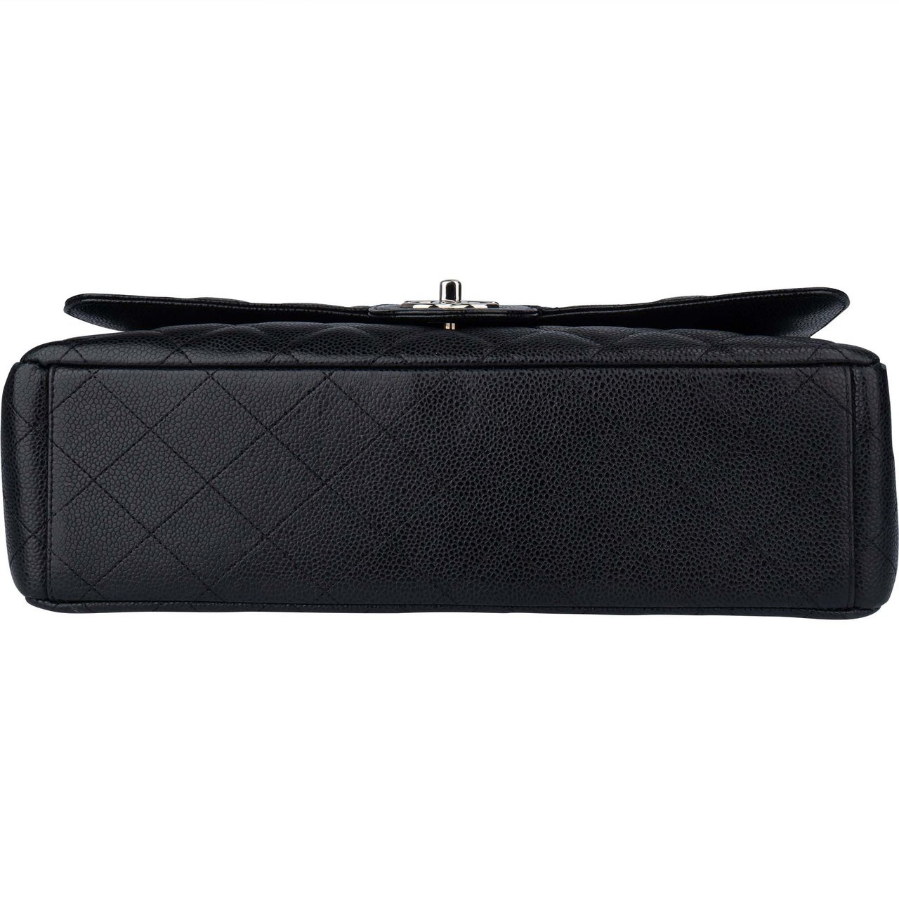 Chanel Chanel Quilted Caviar Leather Palladium Maxi Double Flap Crossbody Bag Divers