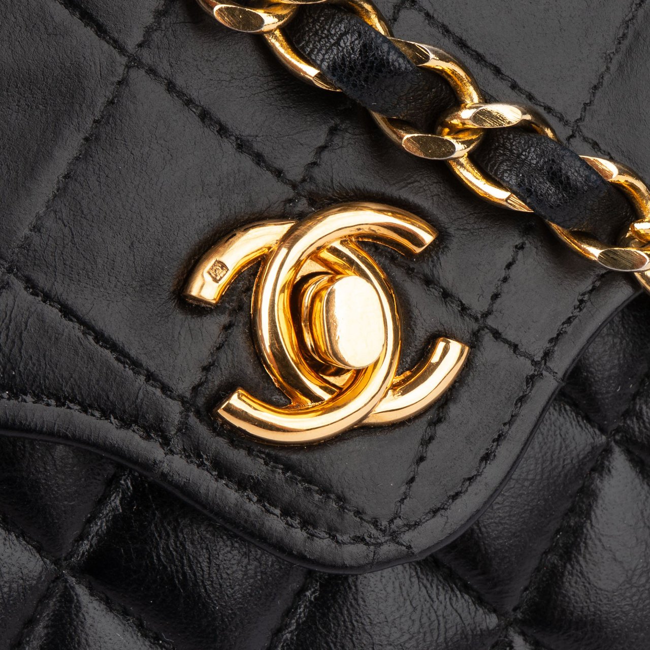 Chanel Chanel Quilted Lambskin 24K Gold Mini Single Flap Crossbody Bag Divers
