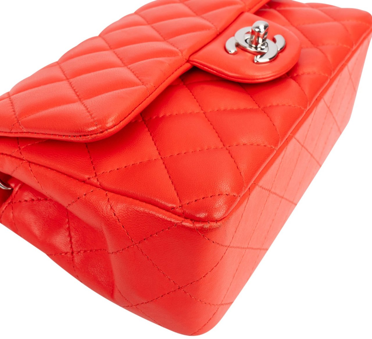 Chanel Quilted Lambskin Mini Rectangular Palladium Single Flap Crossbody Bag Divers