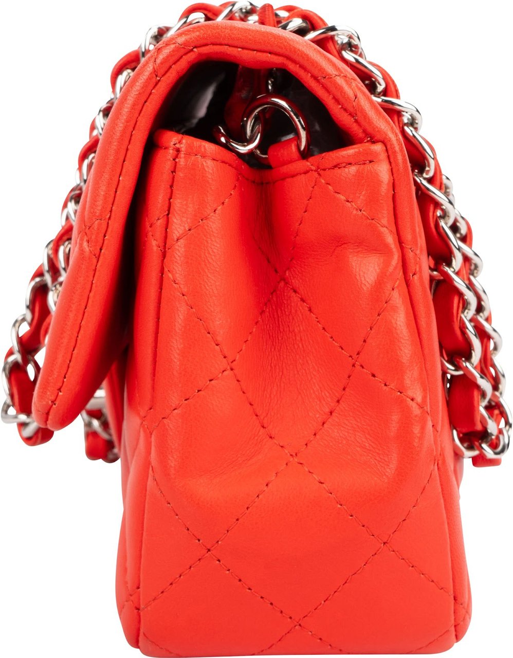 Chanel Quilted Lambskin Mini Rectangular Palladium Single Flap Crossbody Bag Divers