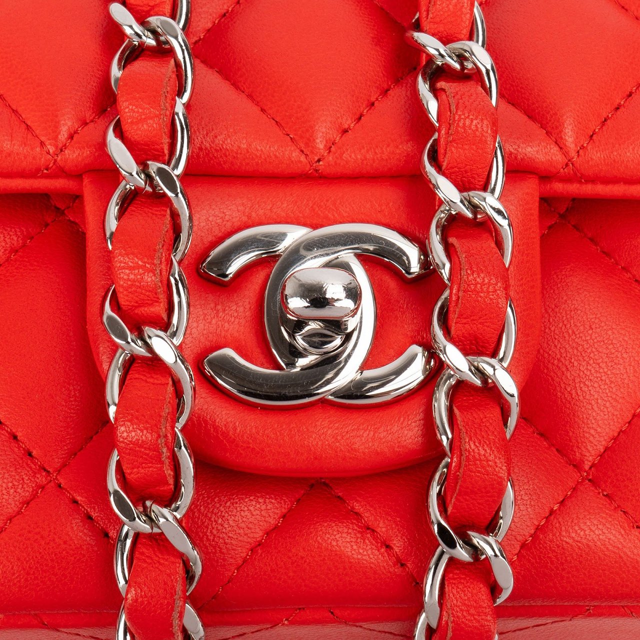 Chanel Quilted Lambskin Mini Rectangular Palladium Single Flap Crossbody Bag Divers