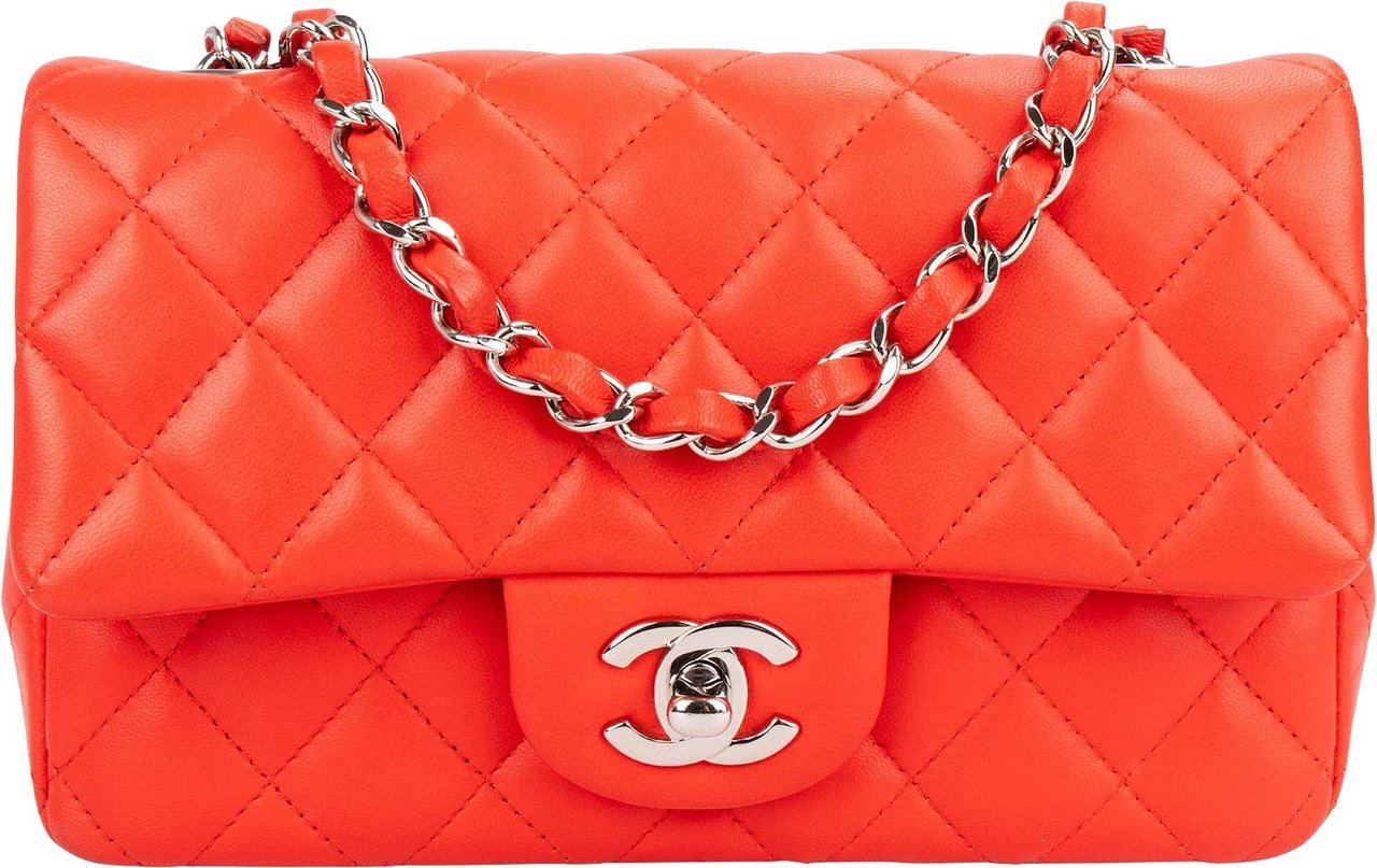 Chanel Quilted Lambskin Mini Rectangular Palladium Single Flap Crossbody Bag Divers