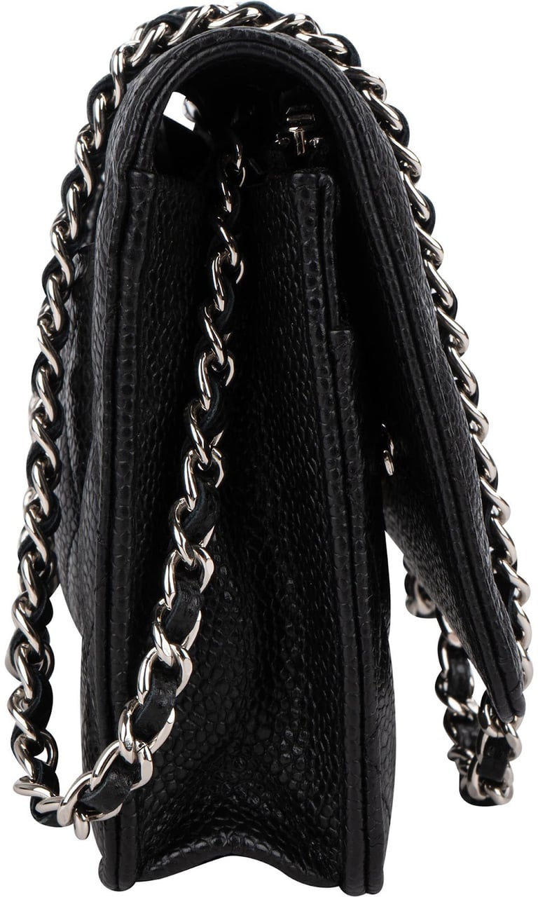 Chanel Chanel Quilted Caviar Leather Wallet on Chain Crossbody Bag Zwart