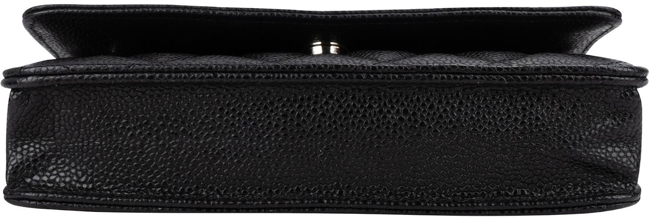 Chanel Chanel Quilted Caviar Leather Wallet on Chain Crossbody Bag Zwart