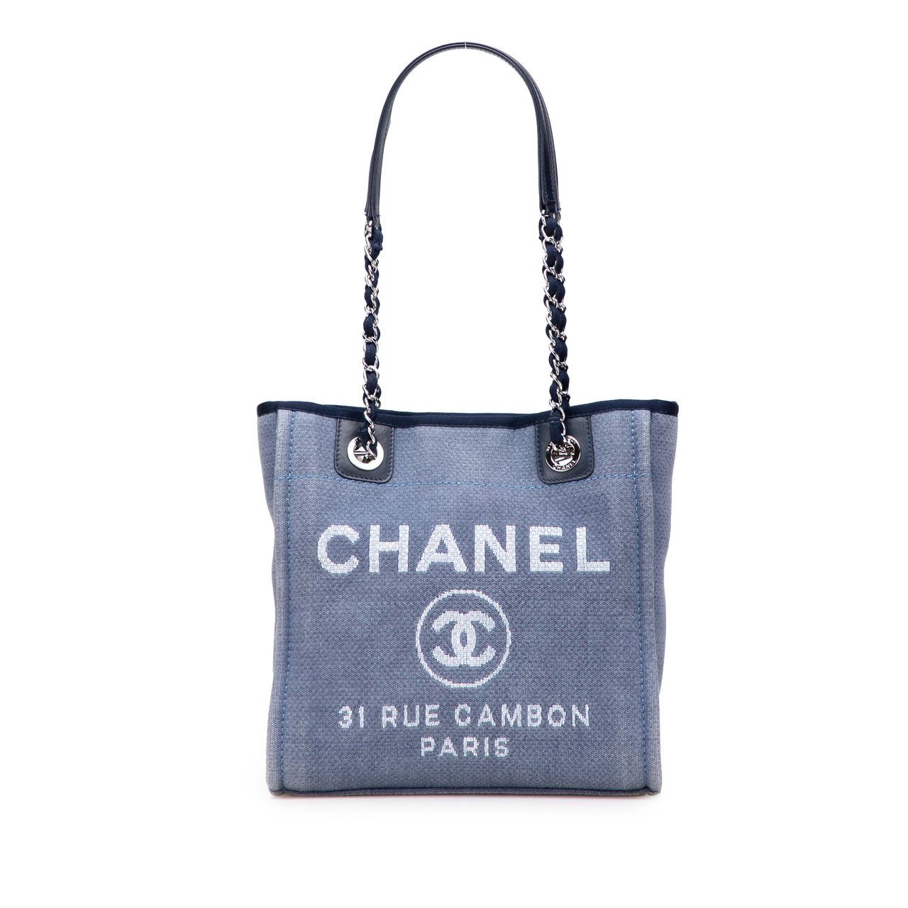 Chanel Mini Canvas Deauville Tote Blauw