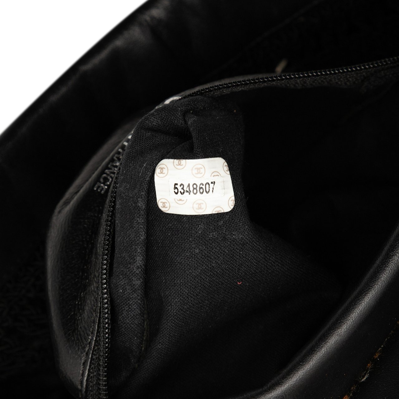 Chanel CC Crochet Raffia Chain Tote Zwart