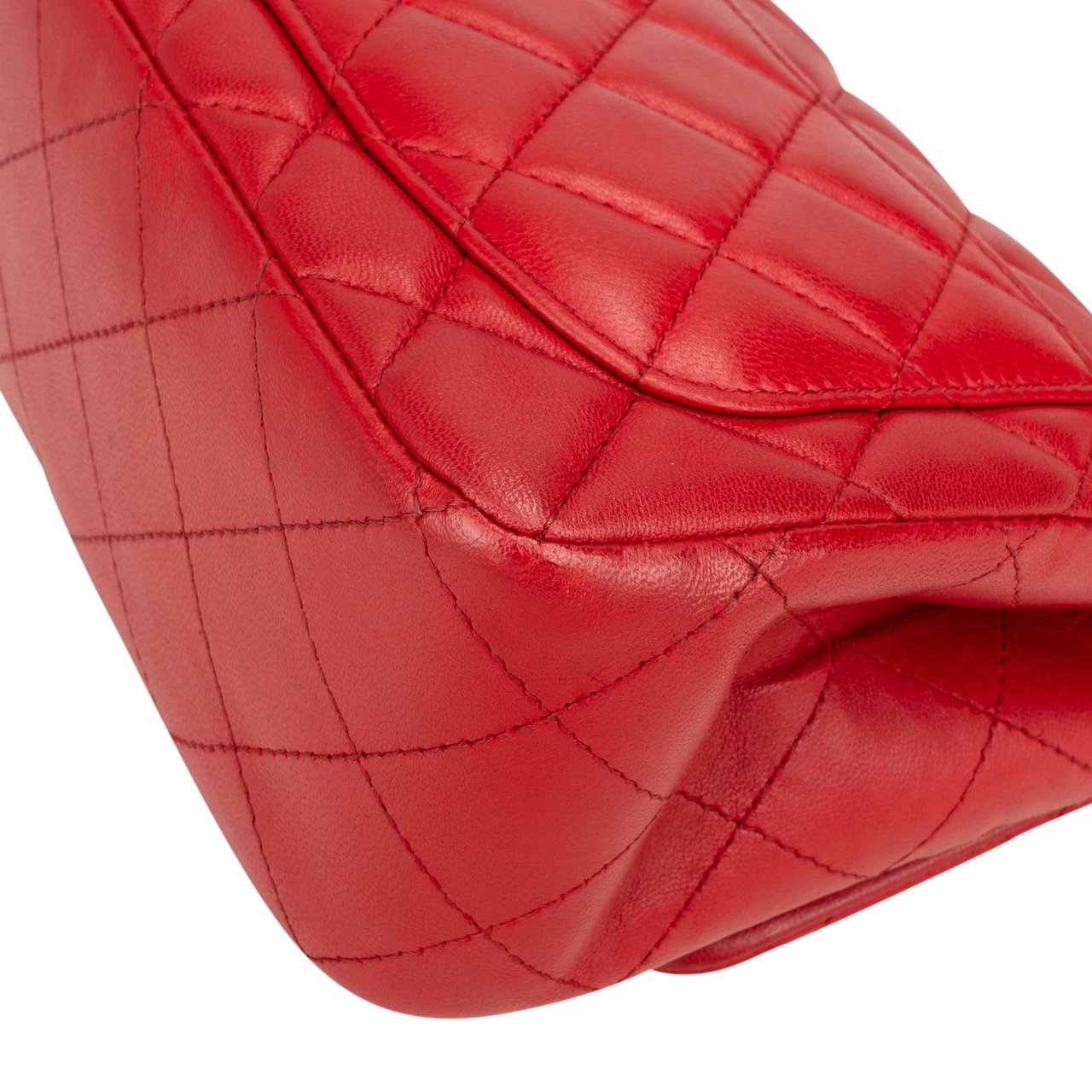 Chanel Quilted Lambskin Palladium Mini Single Flap Crossbody Bag Rood