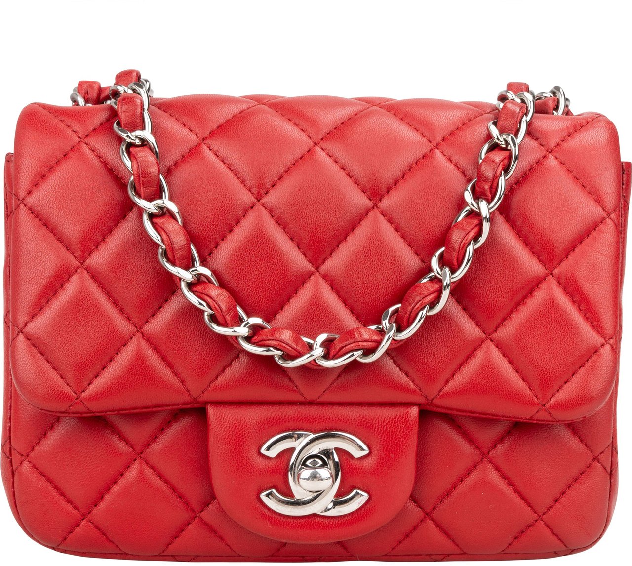 Chanel Chanel Quilted Lambskin Palladium Mini Single Flap Crossbody Bag Divers