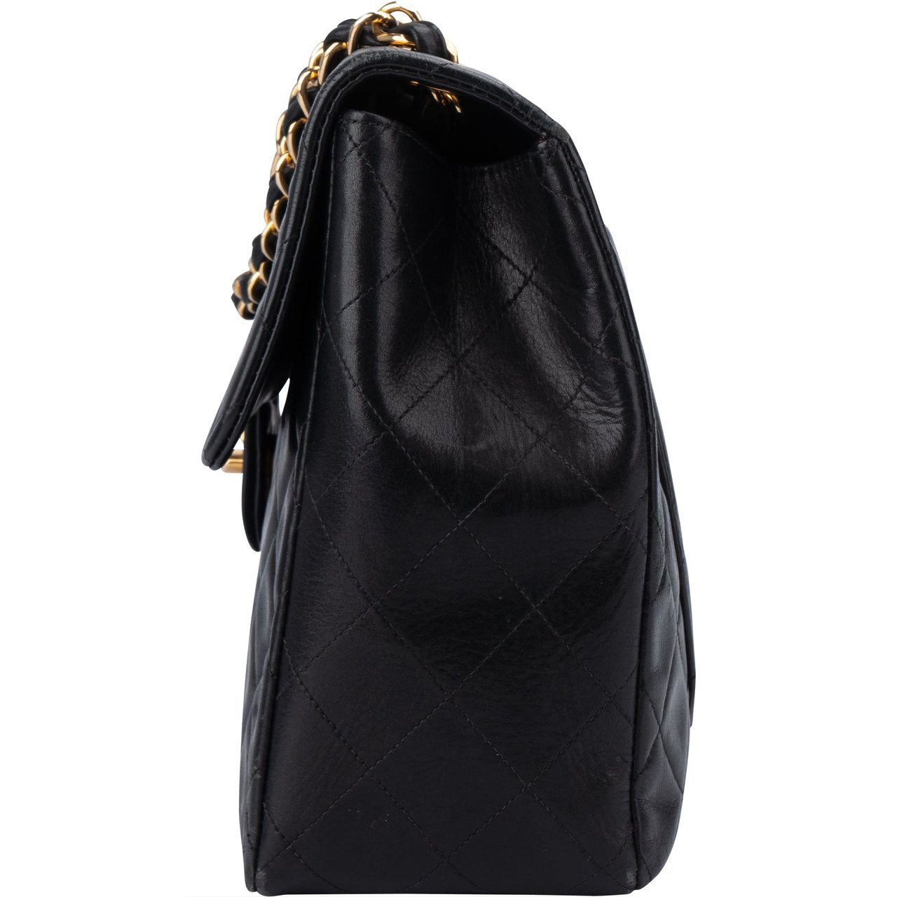 Chanel Chanel Quilted Lambskin 24K Gold Jumbo Single Flap Crossbody Bag Divers