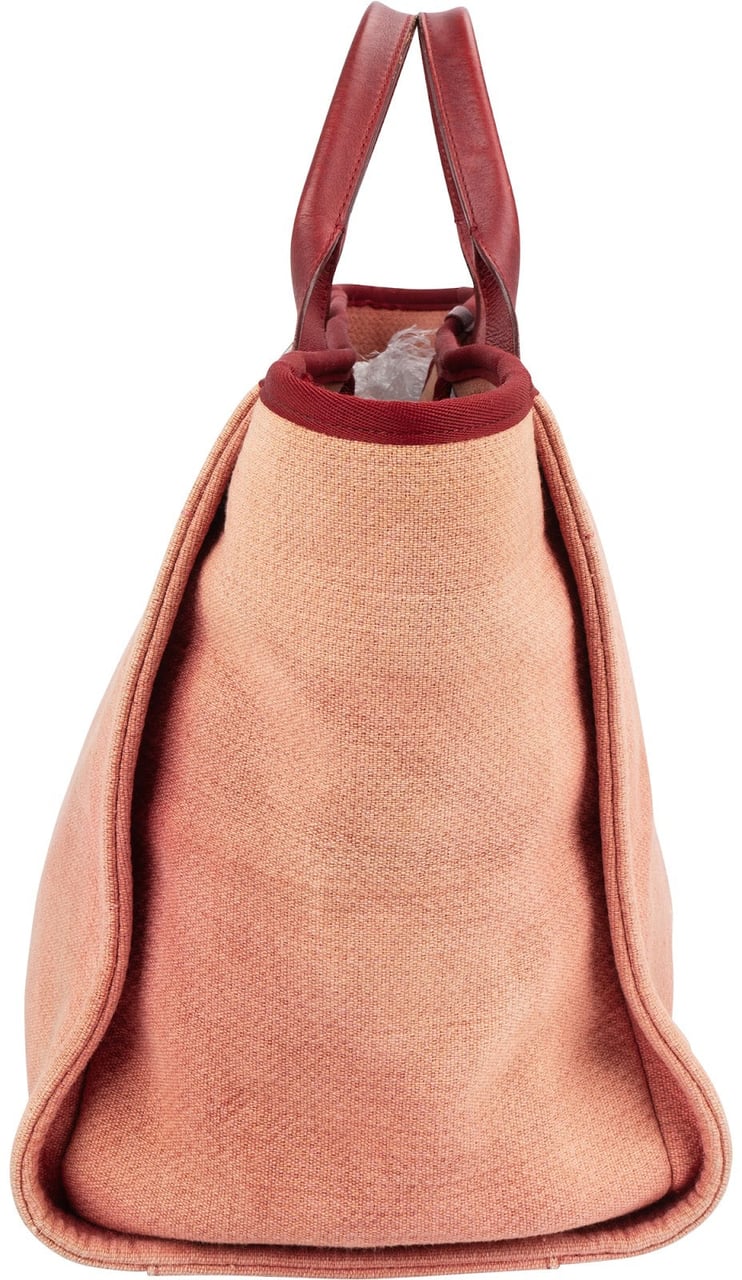 Chanel Chanel Pink Cotton Deauville Handbag Rood
