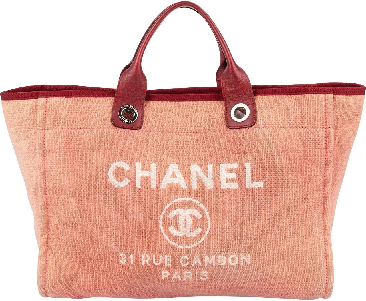 Chanel Pink Cotton Deauville Handbag Roze