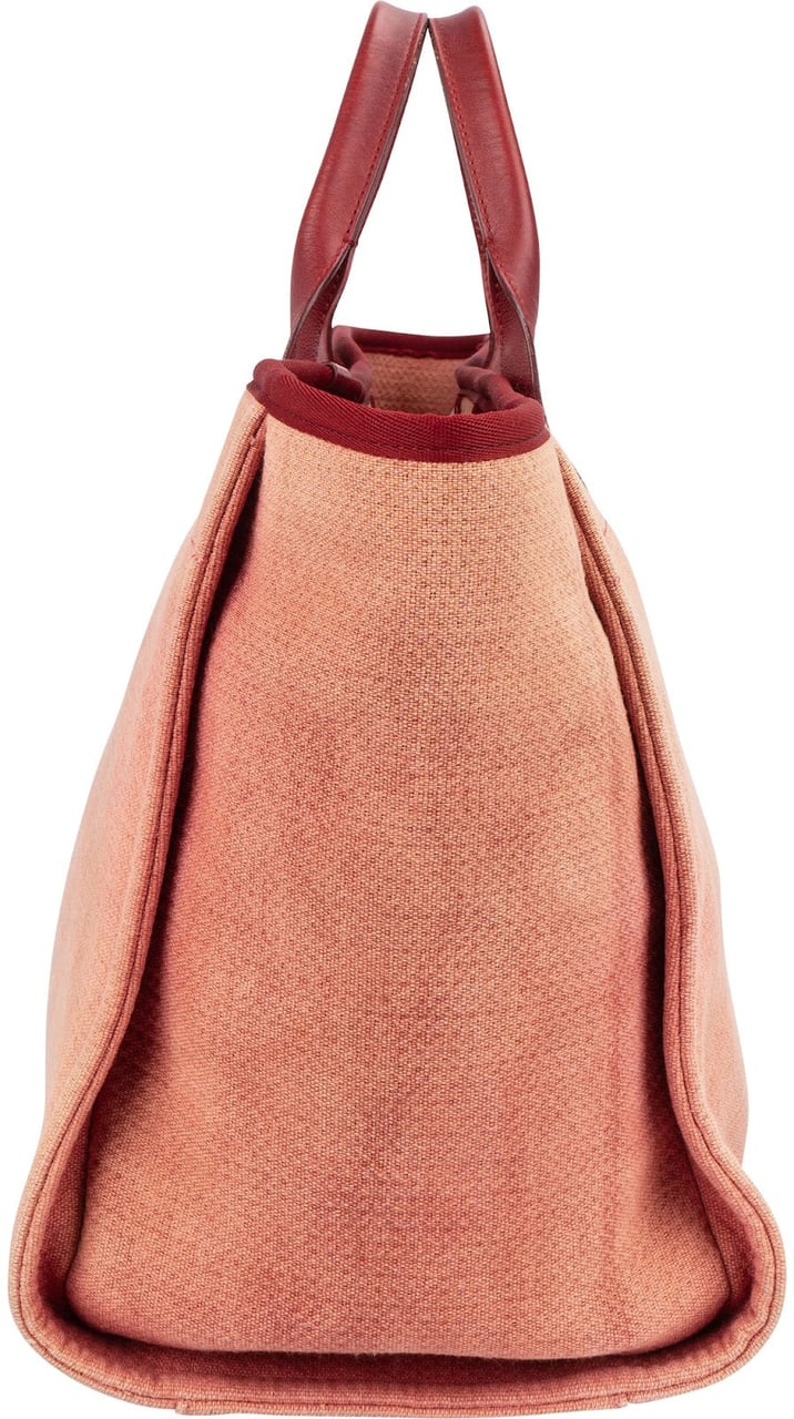Chanel Chanel Pink Cotton Deauville Handbag Rood