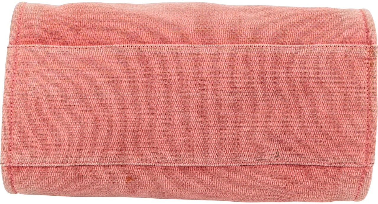 Chanel Chanel Pink Cotton Deauville Handbag Rood