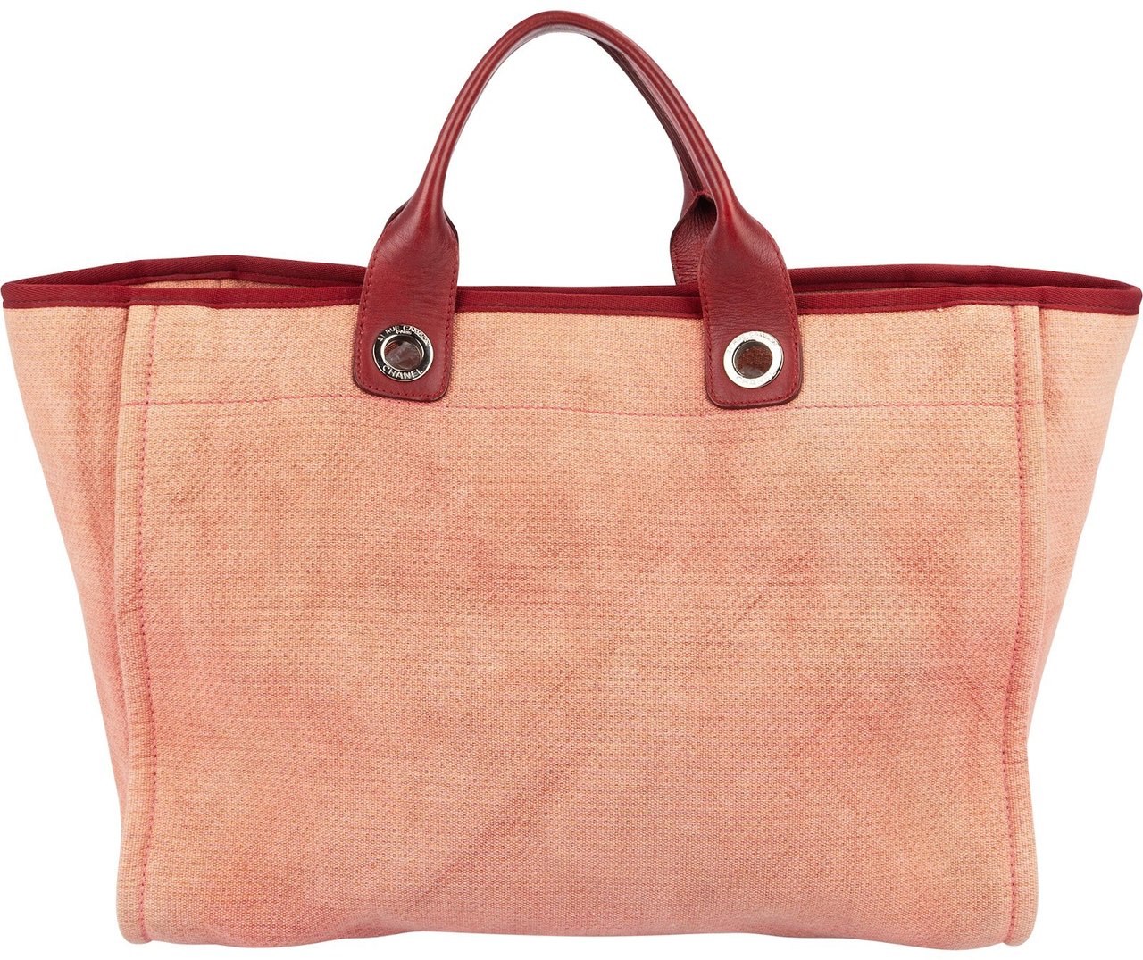 Chanel Chanel Pink Cotton Deauville Handbag Rood