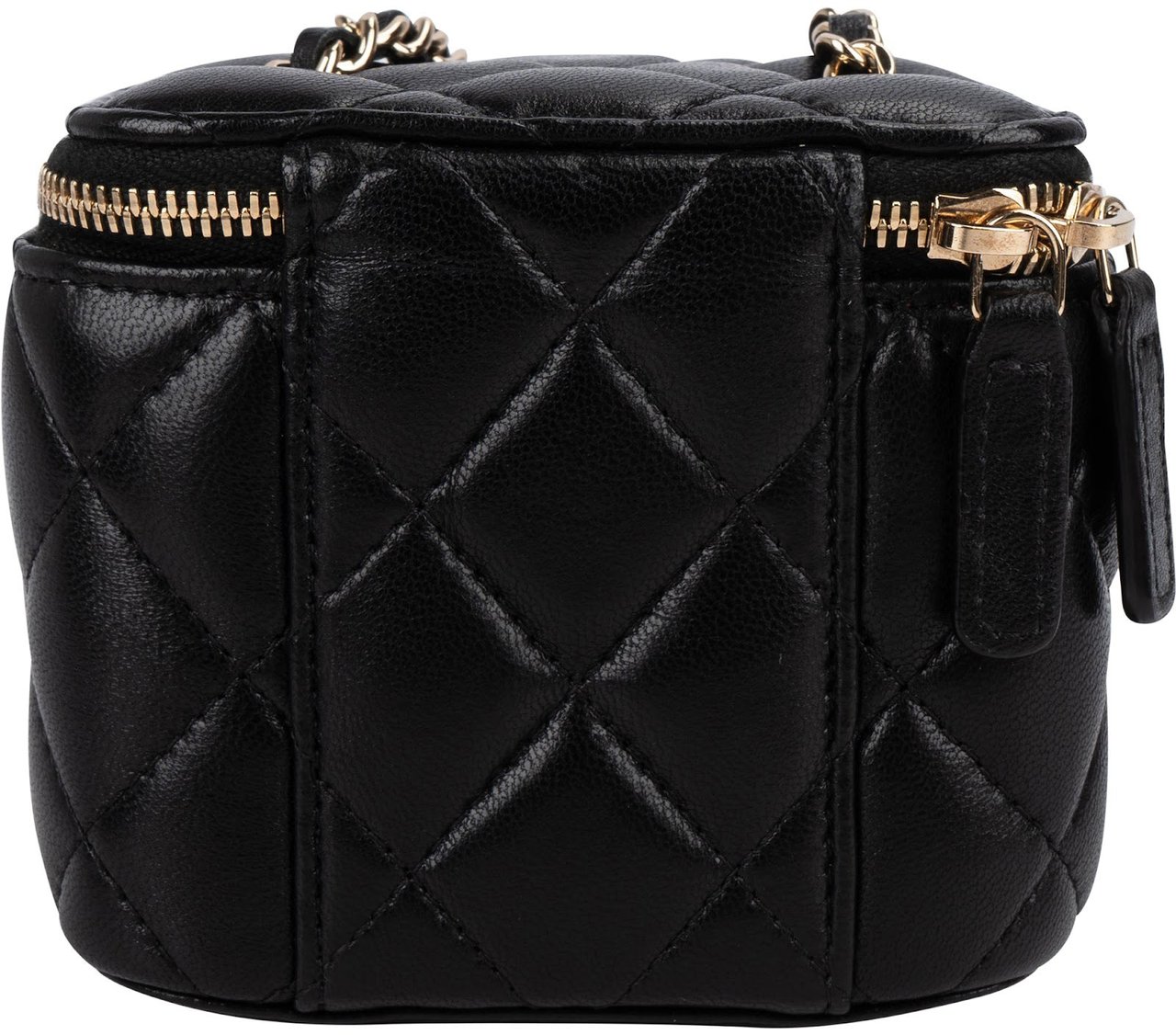 Chanel Chanel Quilted Lambskin Mini Vanity Case Crossbody Bag Zwart