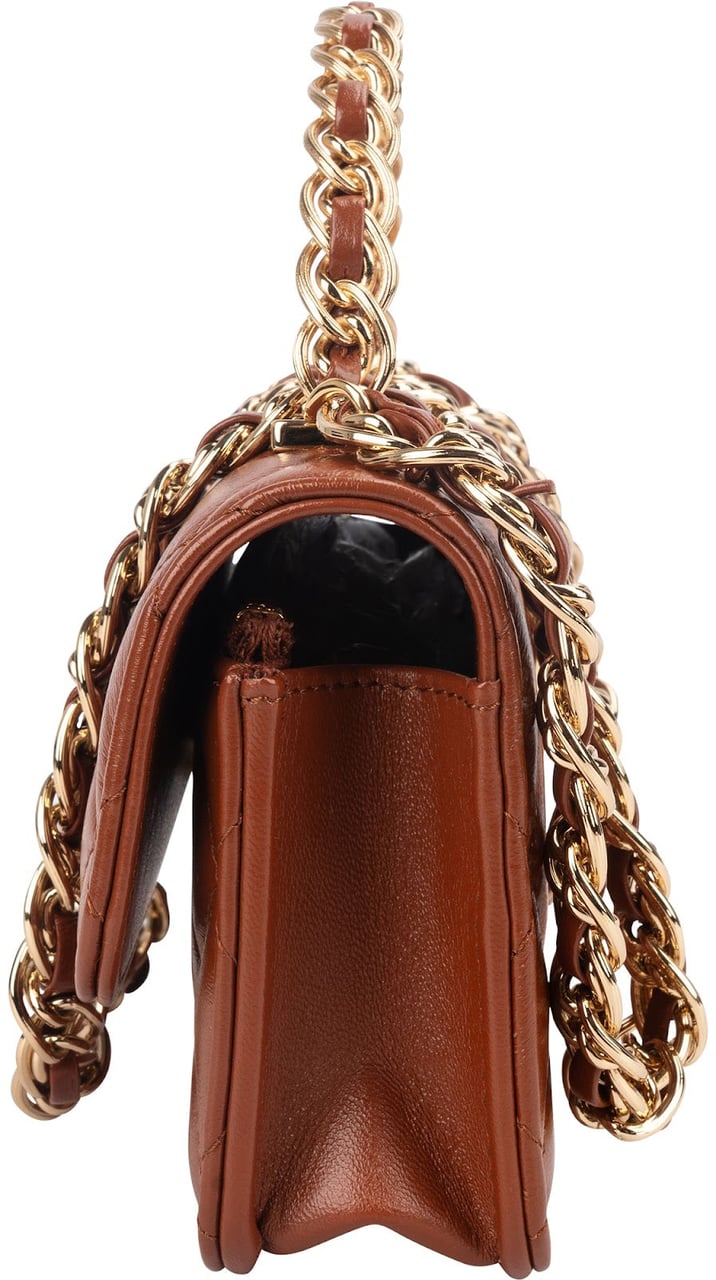 Chanel Chanel Quilted Lambskin Single Flap Wallet on Chain Crossbody Bag Bruin