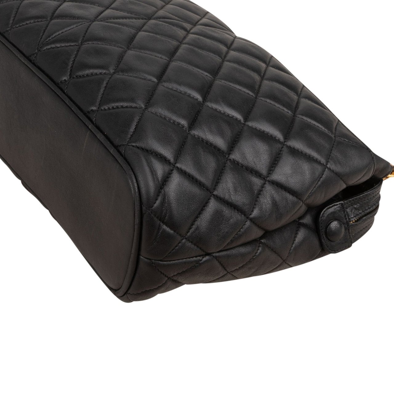 Chanel Chanel Quilted Lambskin Zip Shoulder Bag Zwart