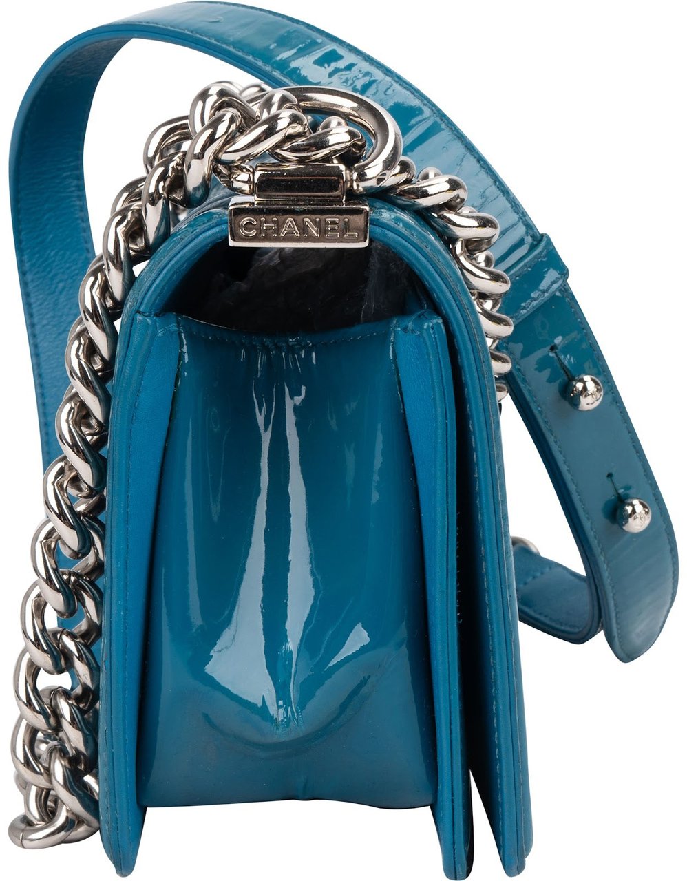 Chanel Chanel Quilted Patent Leather Small Boy Crossbody Bag Divers