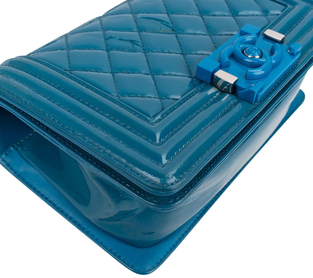 Chanel Chanel Quilted Patent Leather Small Boy Crossbody Bag Divers