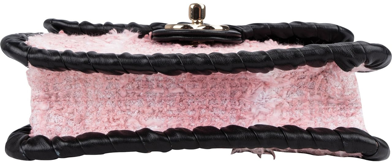 Chanel Chanel Tweed & Braided Leather Single Flap Crossbody Bag Rood