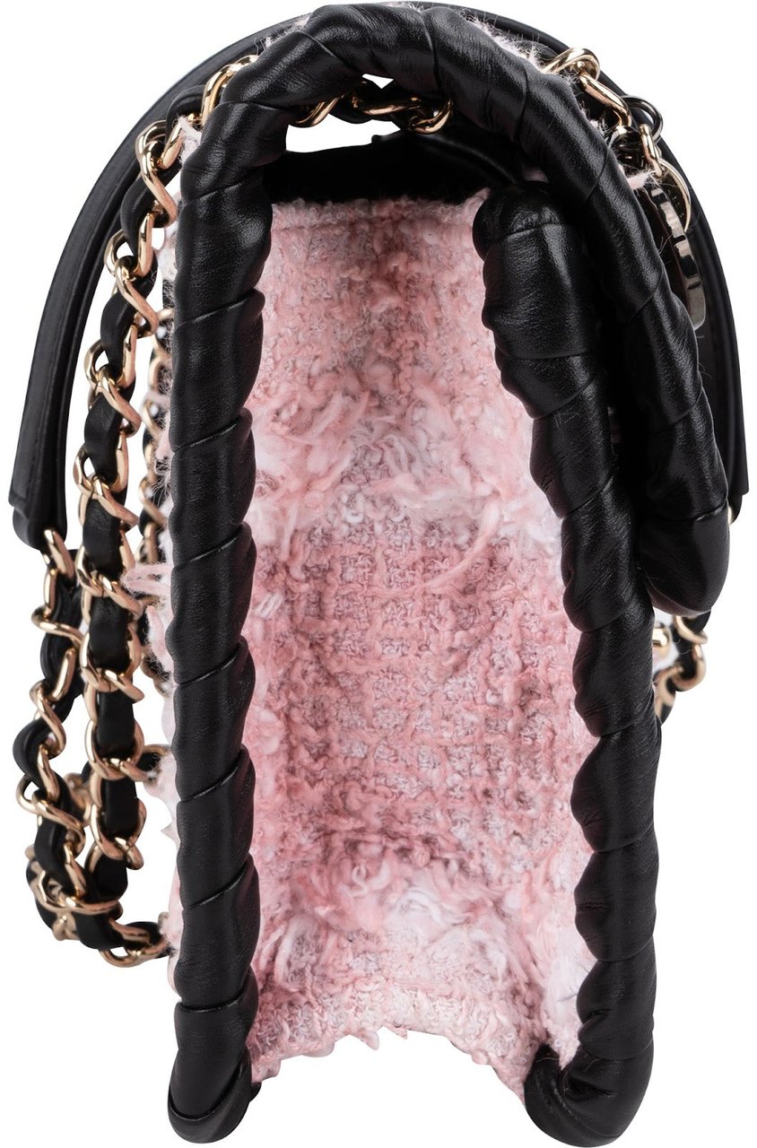 Chanel Chanel Tweed & Braided Leather Single Flap Crossbody Bag Rood