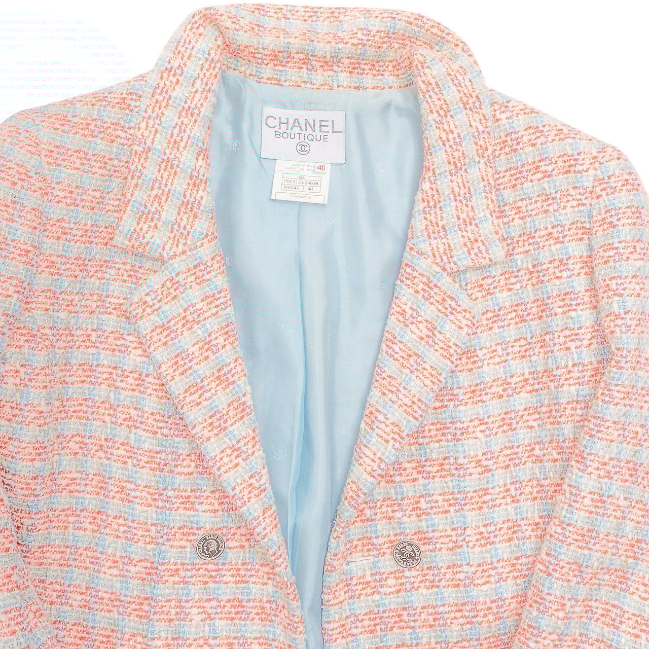 Chanel Chanel Tweed Silver Button Costume Jacket (DE38 / FR40) Divers