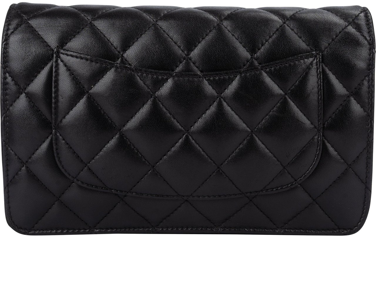 Chanel Chanel Quilted Lambskin Wallet On Chain Crossbody Bag Zwart