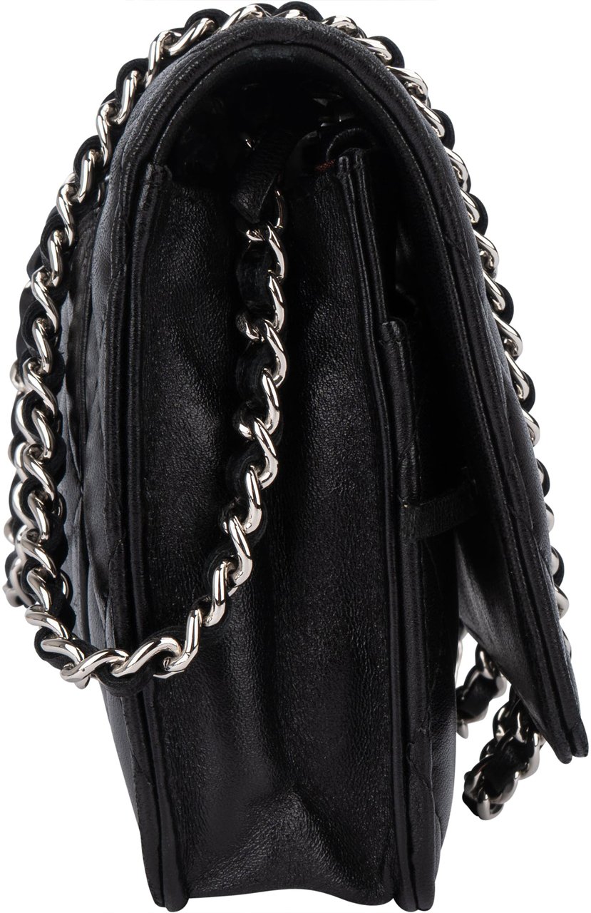 Chanel Chanel Quilted Lambskin Wallet On Chain Crossbody Bag Zwart