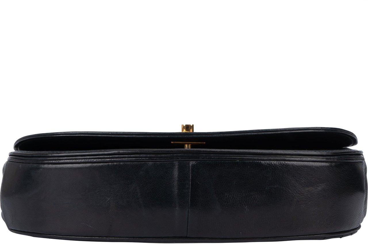 Chanel Chanel Quilted Lambskin 24K Gold Halfmoon Single Flap Shoulder Bag Divers