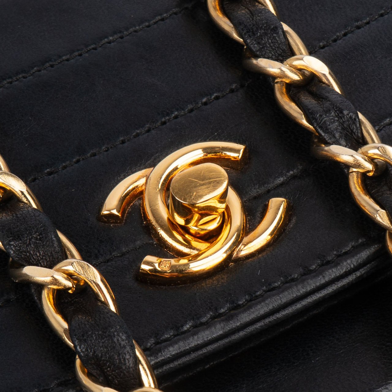 Chanel Chanel Quilted Lambskin 24K Gold Halfmoon Single Flap Shoulder Bag Divers