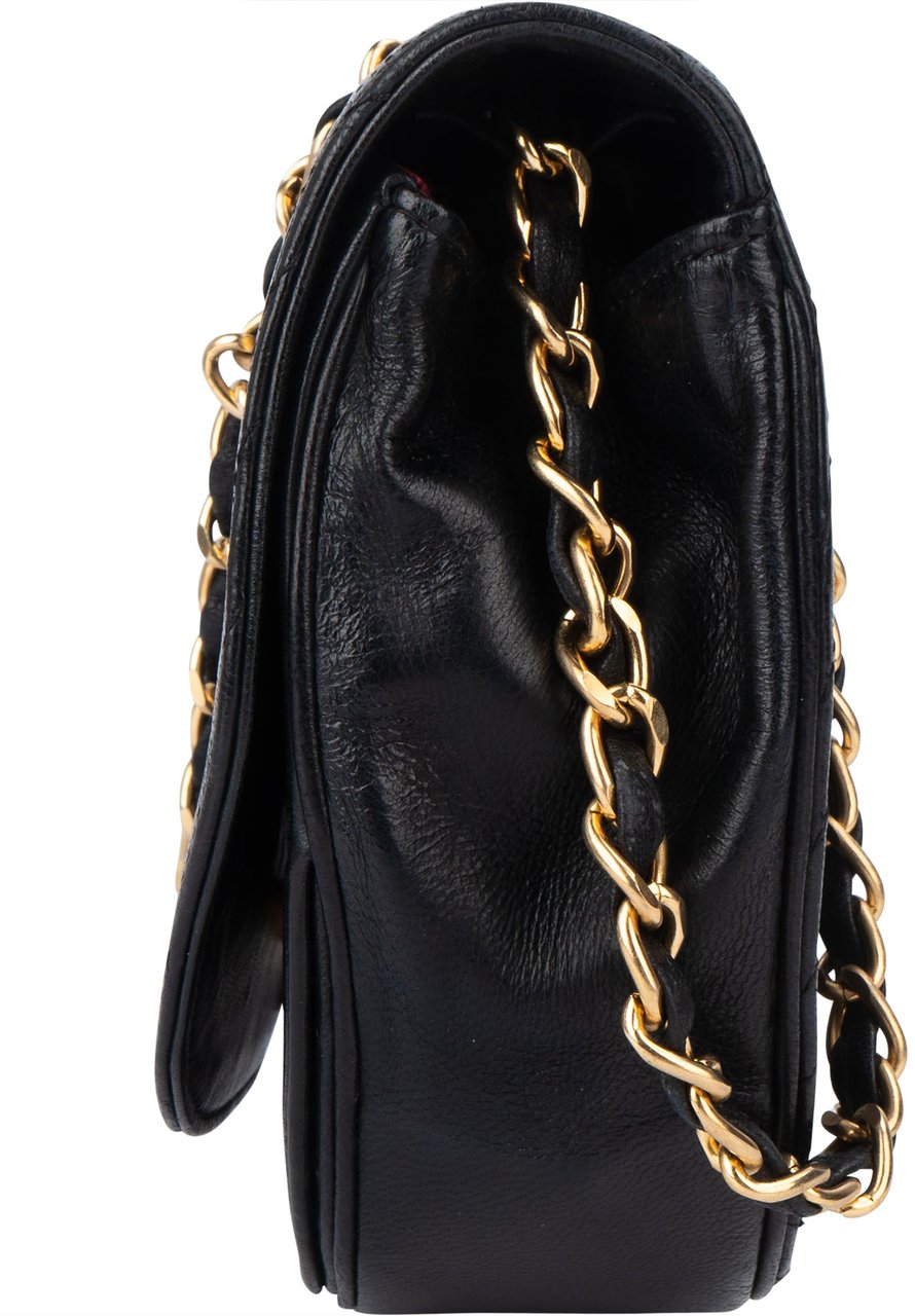 Chanel Chanel Quilted Lambskin 24K Gold Halfmoon Single Flap Shoulder Bag Divers