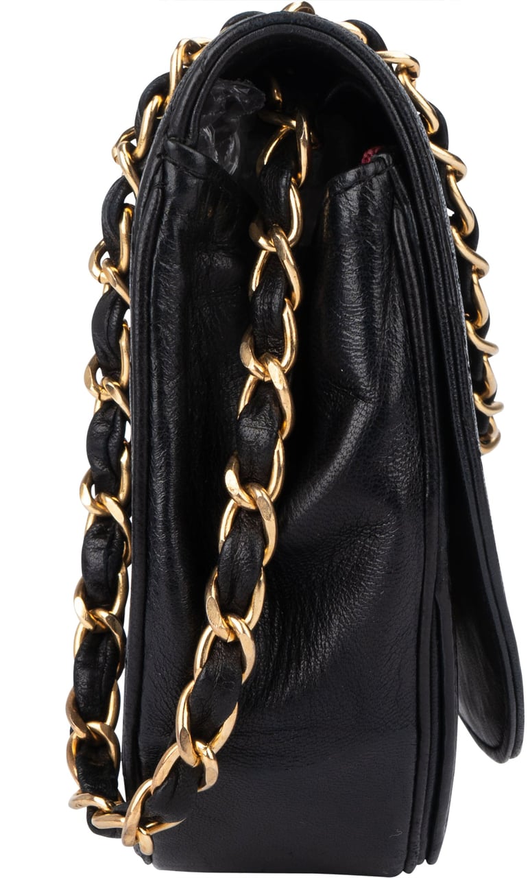 Chanel Chanel Quilted Lambskin 24K Gold Halfmoon Single Flap Shoulder Bag Divers