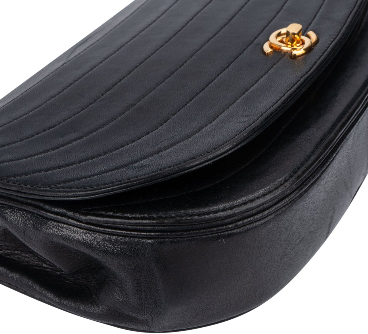 Chanel Chanel Quilted Lambskin 24K Gold Halfmoon Single Flap Shoulder Bag Divers