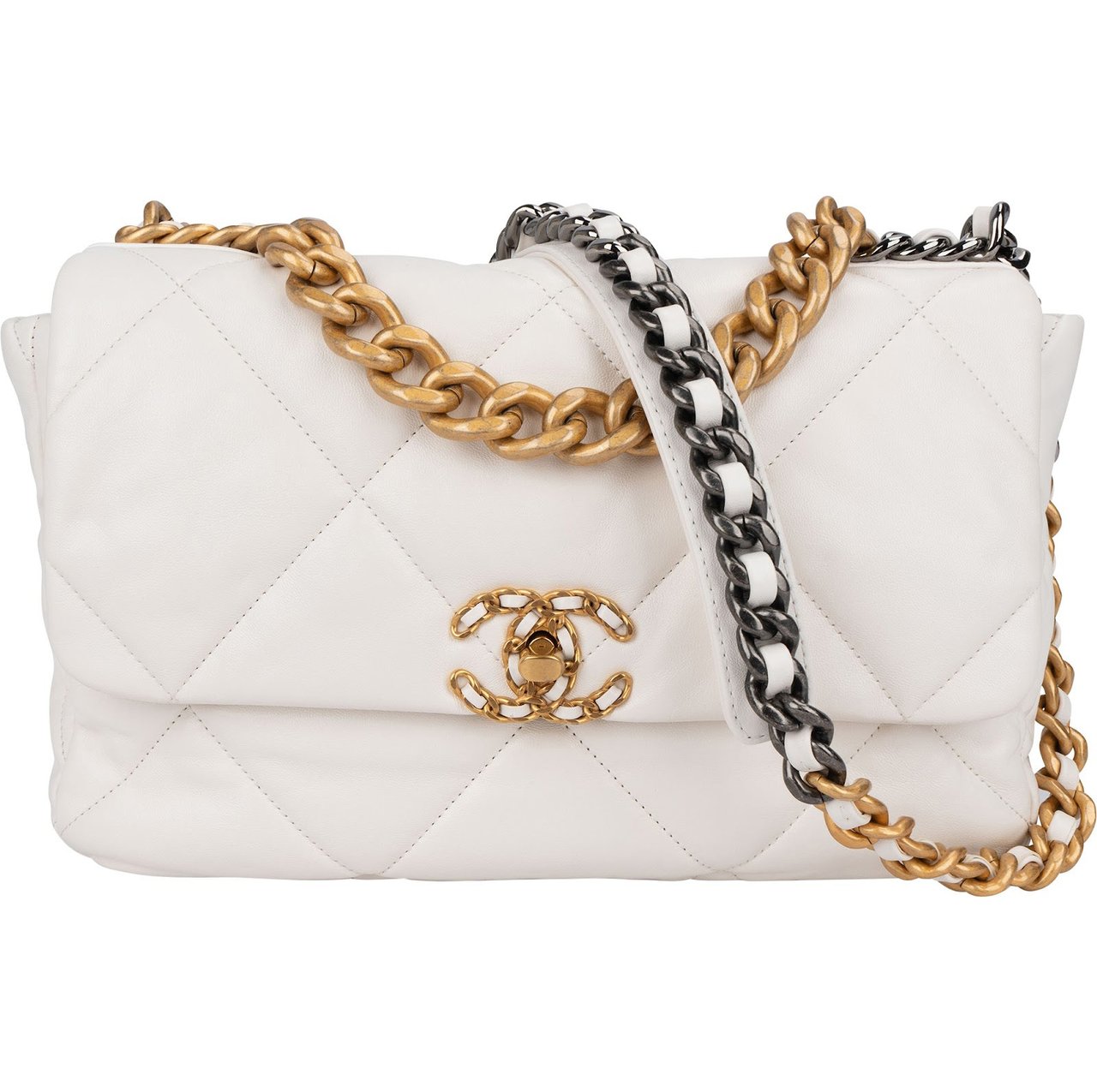 Chanel Chanel 19 Quilted Lambskin Single Flap Shoulder Bag Wit