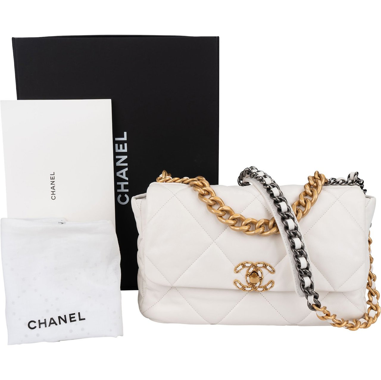 Chanel Chanel 19 Quilted Lambskin Single Flap Shoulder Bag Wit