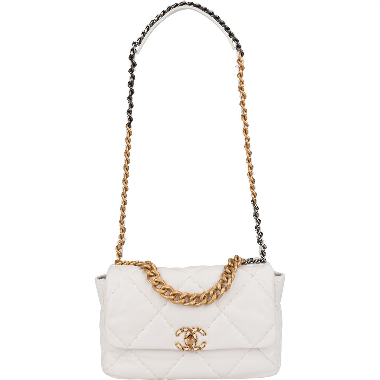 Chanel Chanel 19 Quilted Lambskin Single Flap Shoulder Bag Wit