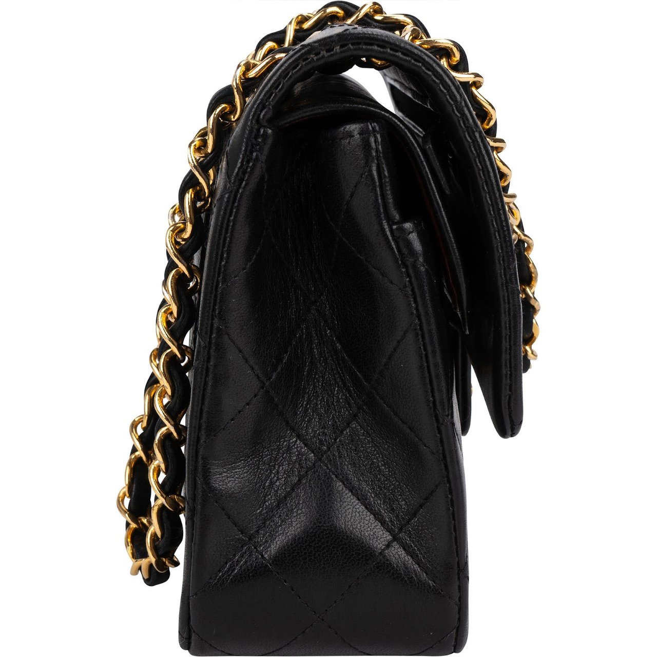 Chanel Quilted Lambskin 24K Small Double Flap Shoulder Bag Zwart