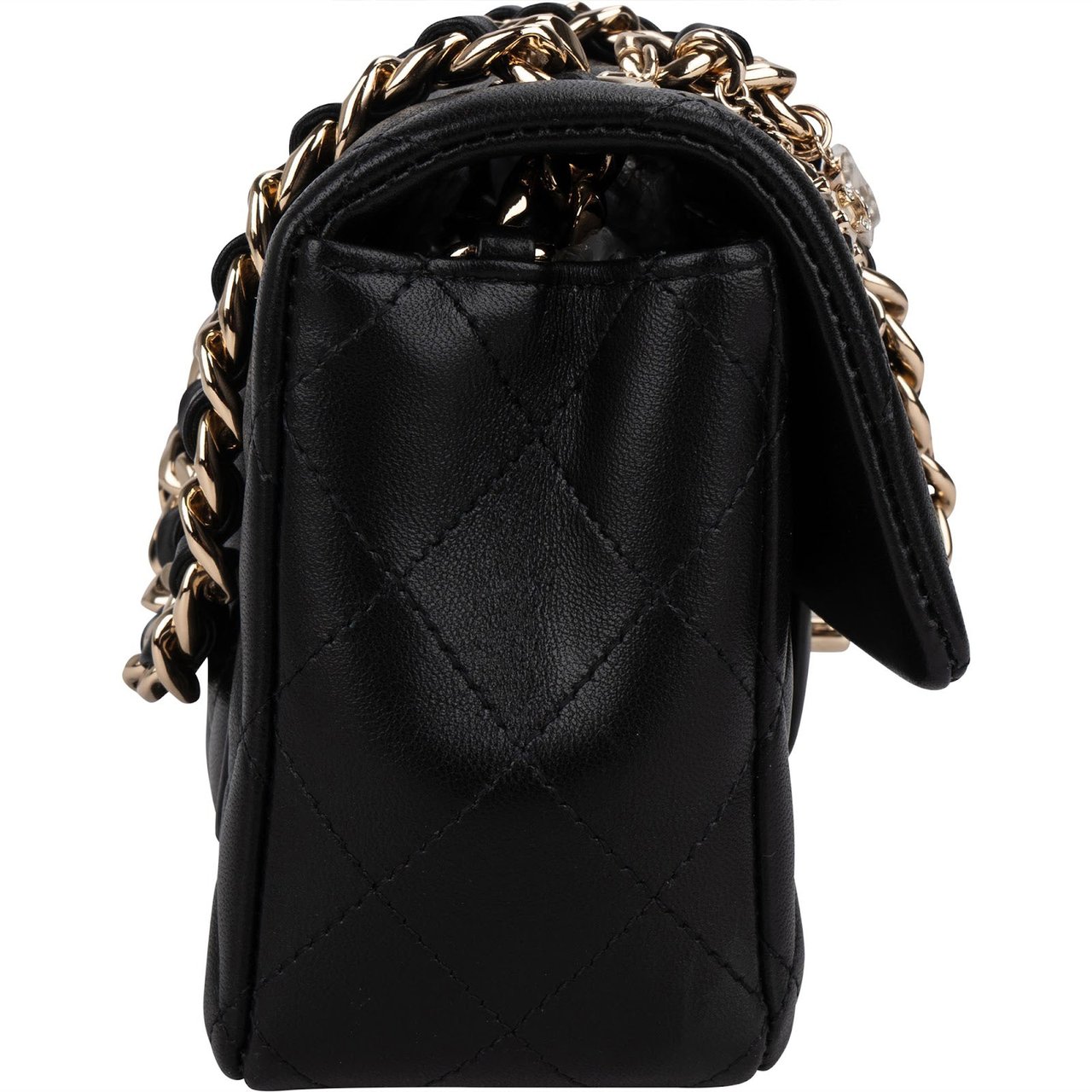 Chanel Quilted Lambskin Coco Lucky Charms Single Flap Crossbody Bag Zwart