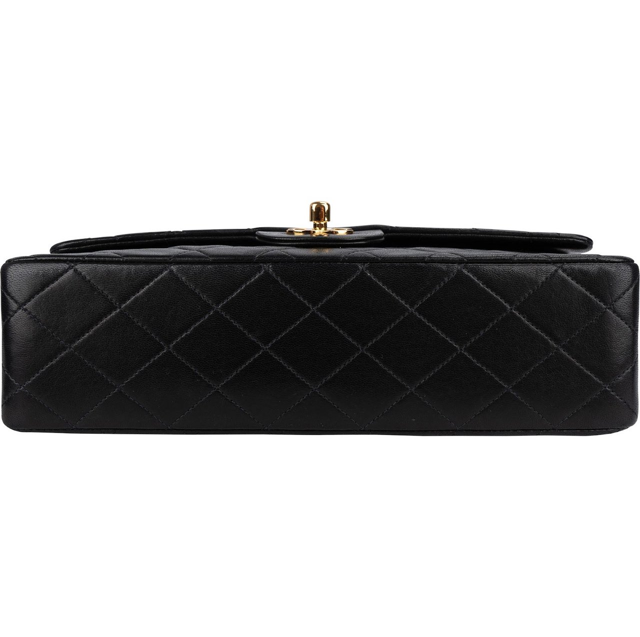 Chanel Chanel Quilted Lambskin 24K Medium Double Flap Shoulder Bag Zwart
